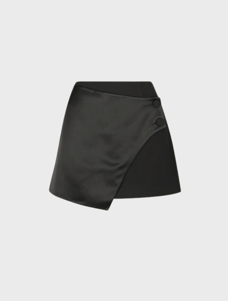 Clothing Tuxdeo Wrap Mini Skirt - Black