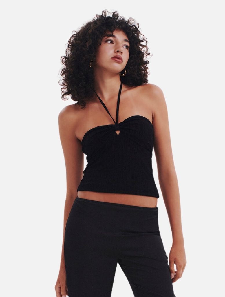 Wildfire Halter Top - Black | Clothing | Basic top, brand-Ownley, Clothing, Crop Top, Halter top, Knit Top, price-$50 - $100, Shirts & Tops, Sleeveless Top, Tank top, Top, Tops | Ownley
