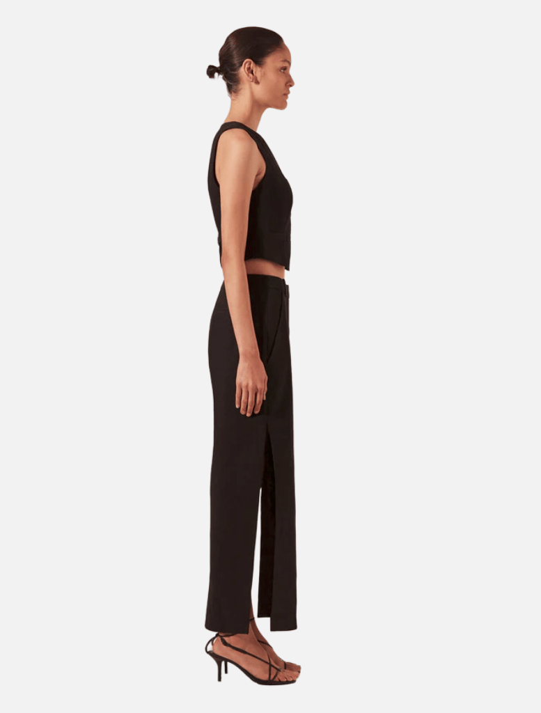 Clothing Slide Spilt Maxi Skirt - Black