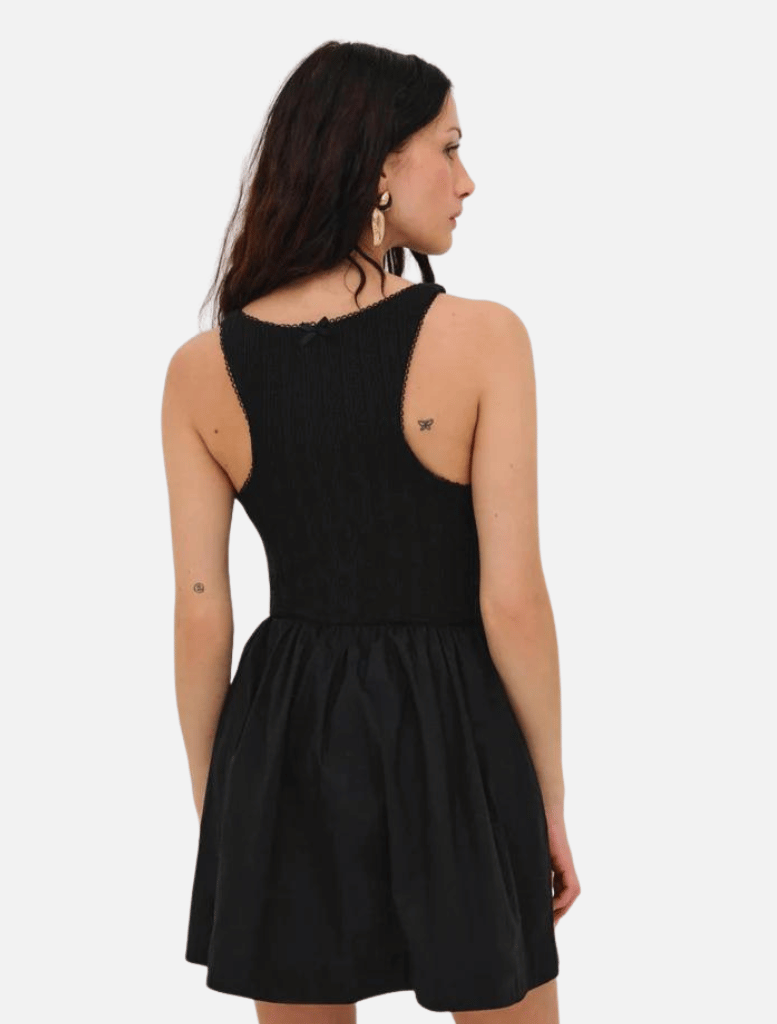 Billie Pointelle Mini Dress - Black