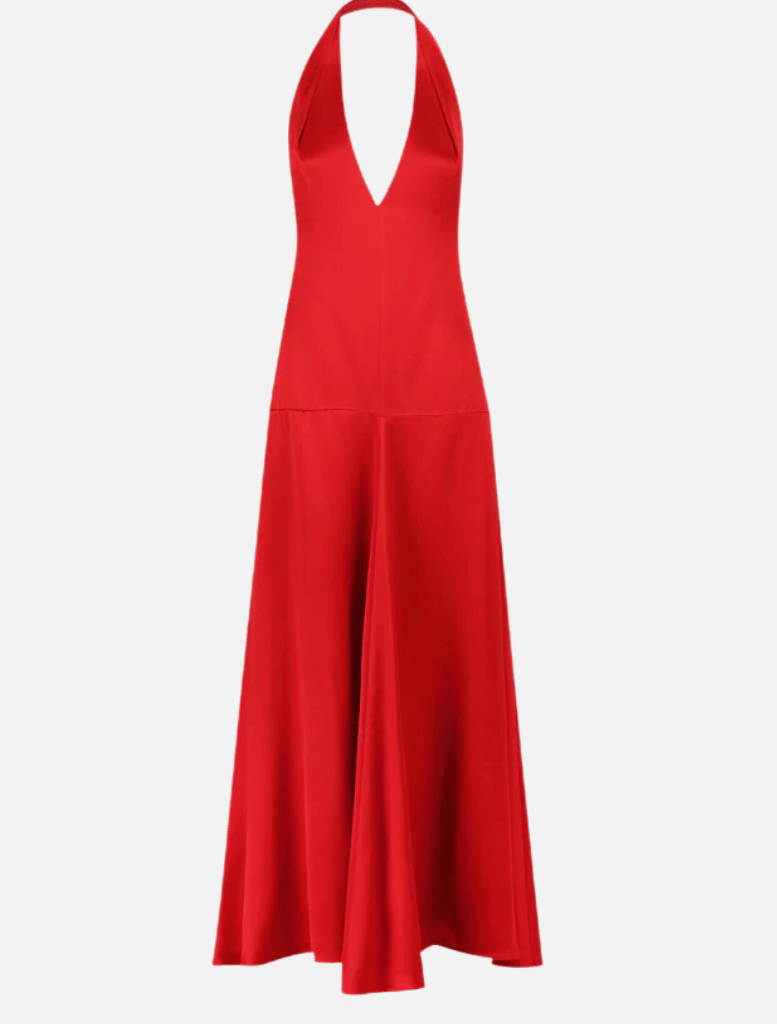 Clothing Savanna Halter Open Back Maxi Dress - Chilli