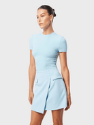 Clothing On My Way Mini Skirt - Mist Blue