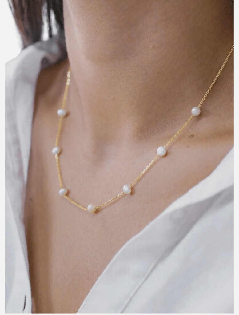 Freshwater Pearl Necklace - Gold - Insurge Clothing