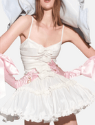 Clothing Whipped Cream Taffeta Mini Dress - White