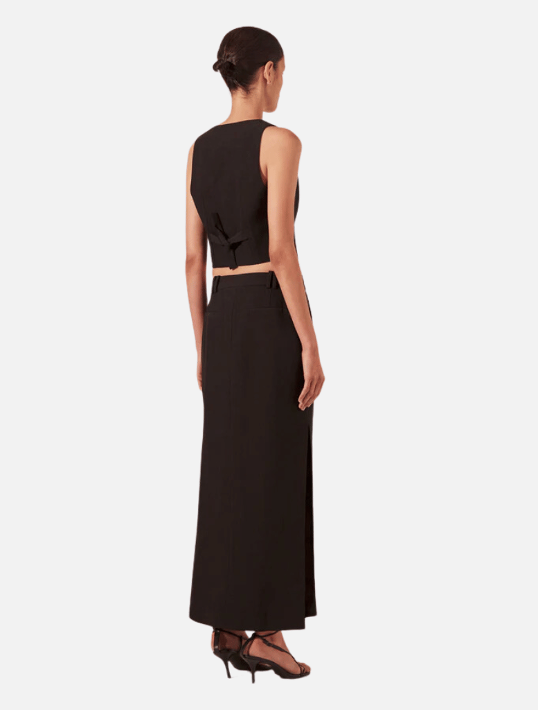 Clothing Slide Spilt Maxi Skirt - Black