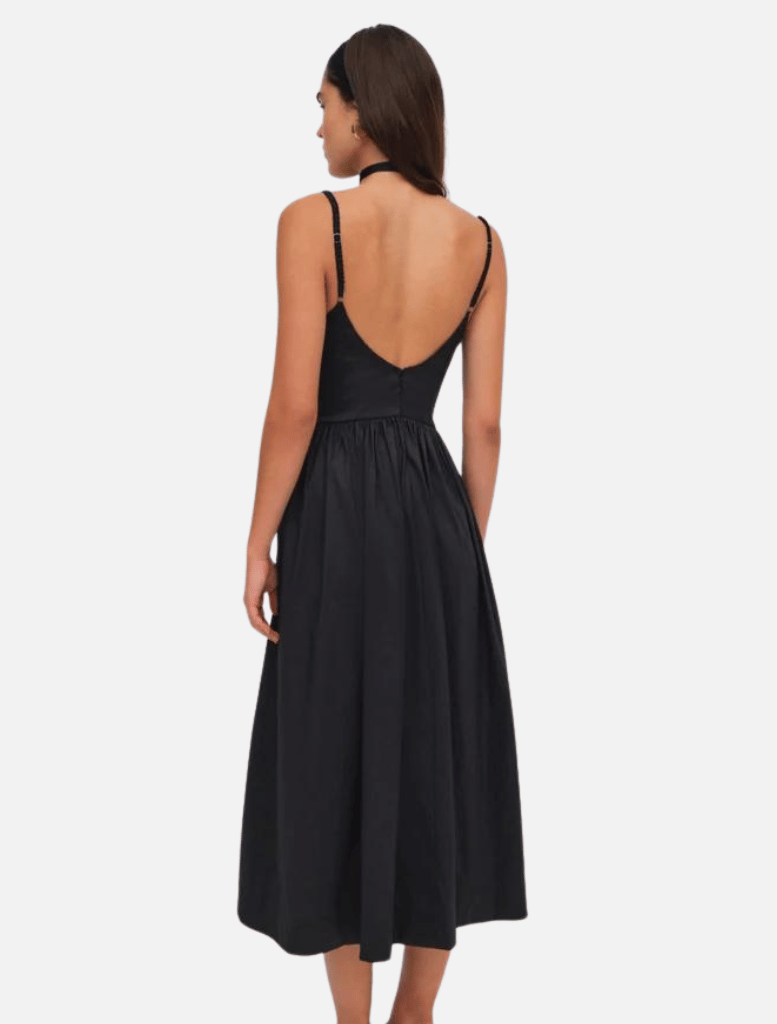Doris Midi Dress - Black - Insurge Clothing