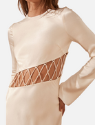 Dresses Arienzo Asymmetrical Lace Up Maxi - Cream