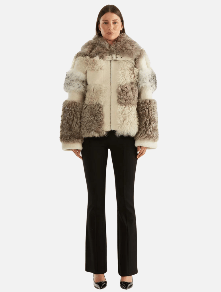 Shae Shearling Jacket - Neutral Multi | brand-Ena Pelly, Coats & Jackets, Jacket, Jackets, Jackets & Coats, price-$250+ | Ena Pelly