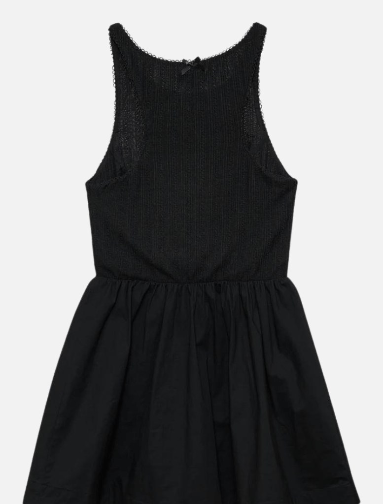 Billie Pointelle Mini Dress - Black