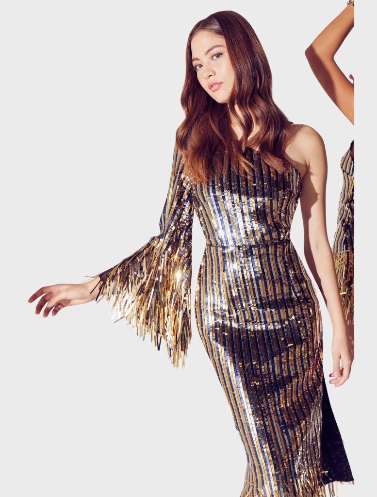 Clothing Mezzanine Dress- Gold/Black