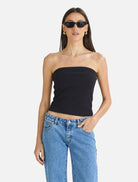 Clothing Heather Long Line Bandeau - Black