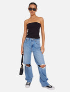 Clothing Heather Long Line Bandeau - Black
