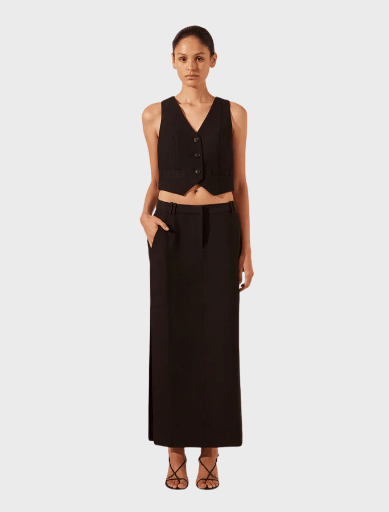 Clothing Irena Slide Spilt Maxi Skirt - Black