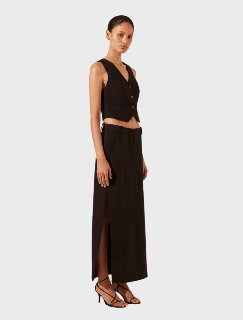 Clothing Irena Slide Spilt Maxi Skirt - Black