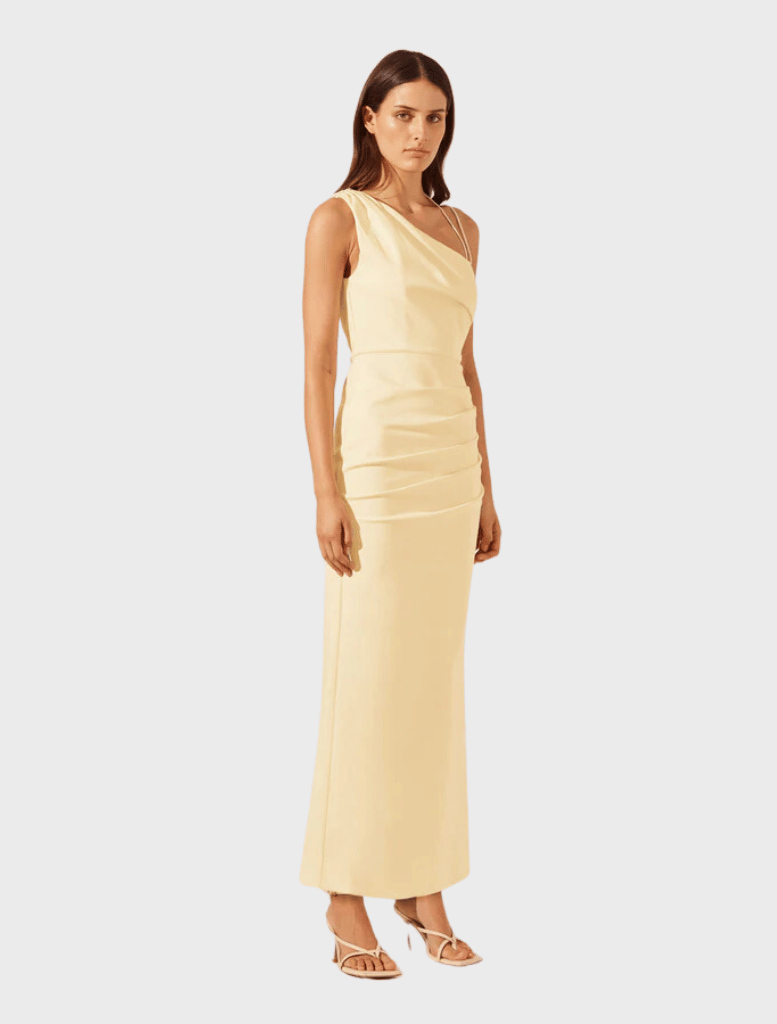 Clothing Lani Gathered Midi Dress - Vanilla