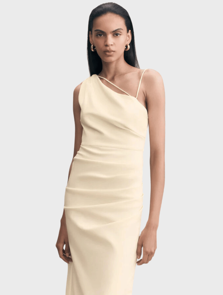 Clothing Lani Gathered Midi Dress - Vanilla