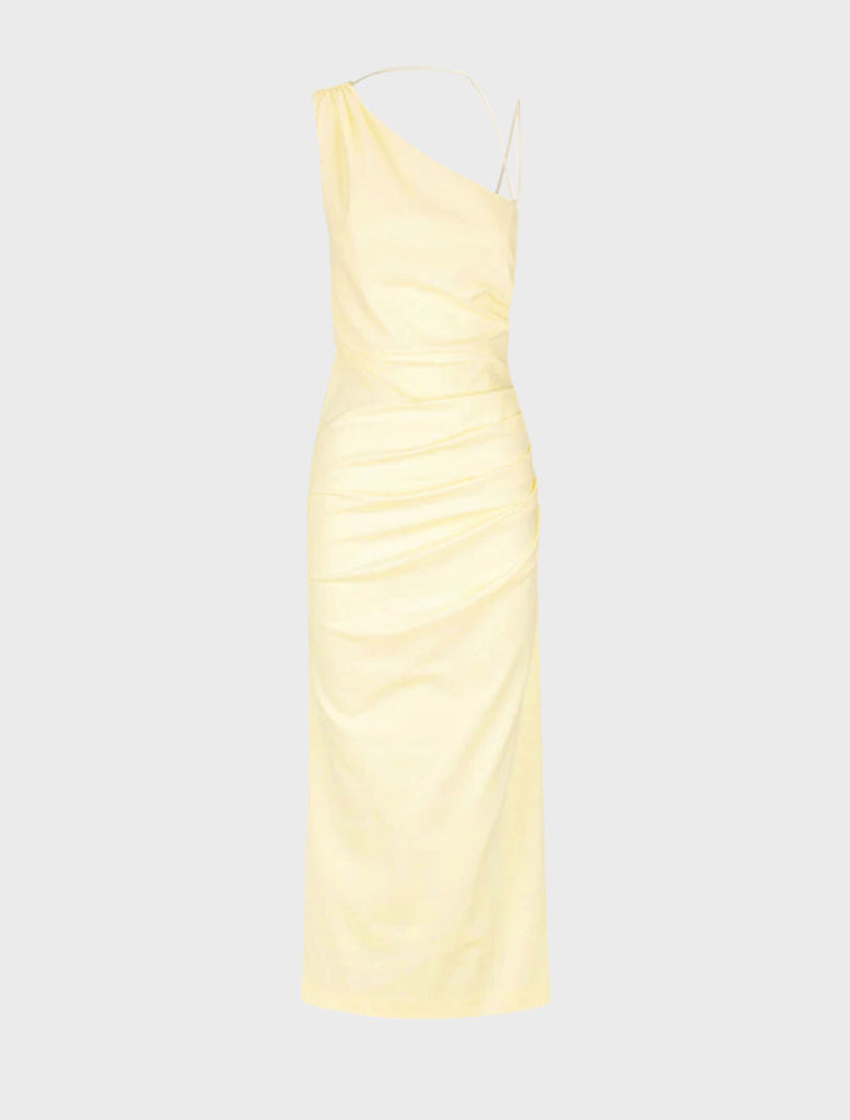 Clothing Lani Gathered Midi Dress - Vanilla
