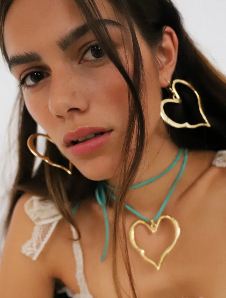 Melted Heart Earrings that are Gold by Susmies