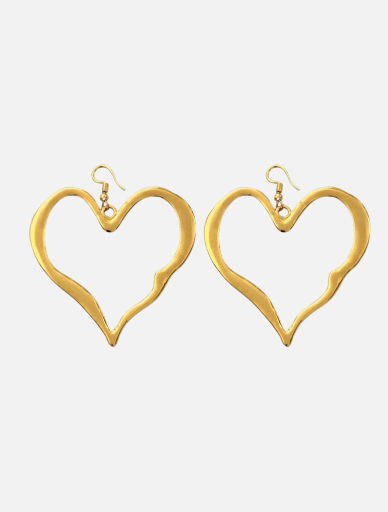 Melted Heart Earrings Gold