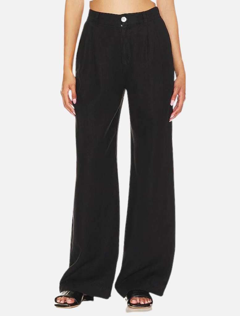 Clothing Pleated Wide Leg Trousers - Black