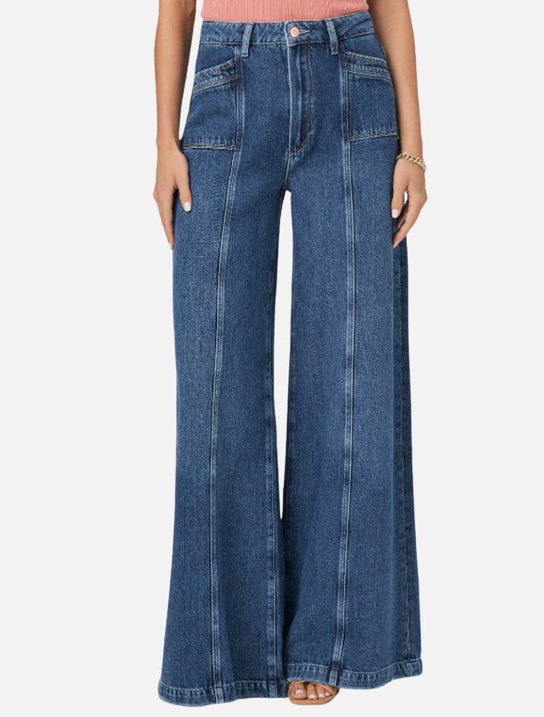 Portia Inset Pocket Wide Leg Jeans - Bronx