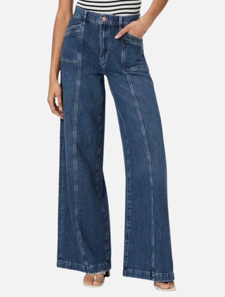 Portia Inset Pocket Wide Leg Jeans - Bronx
