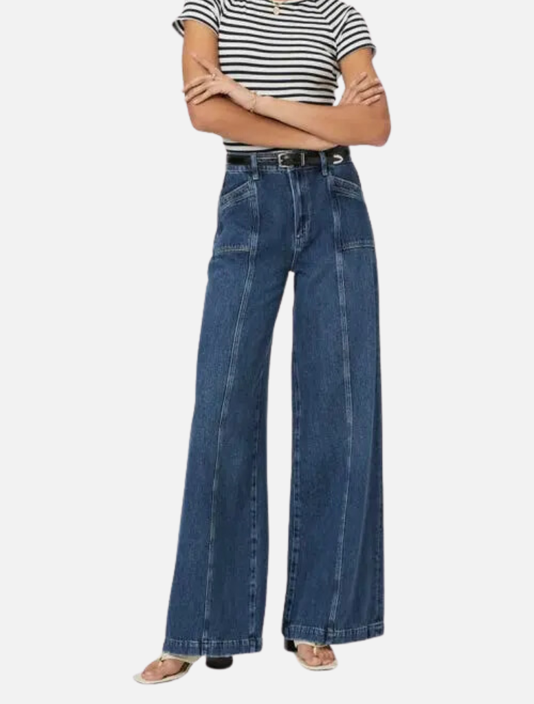 Portia Inset Pocket Wide Leg Jeans - Bronx