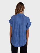 Clothing Short Sleeve Pocket Button Down - Bright Indigo