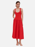 Clothing Naples Drop Waist Maxi Dress - Red