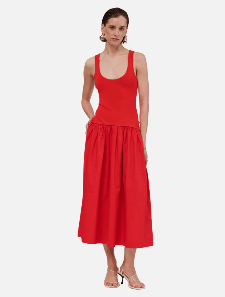Clothing Naples Drop Waist Maxi Dress - Red