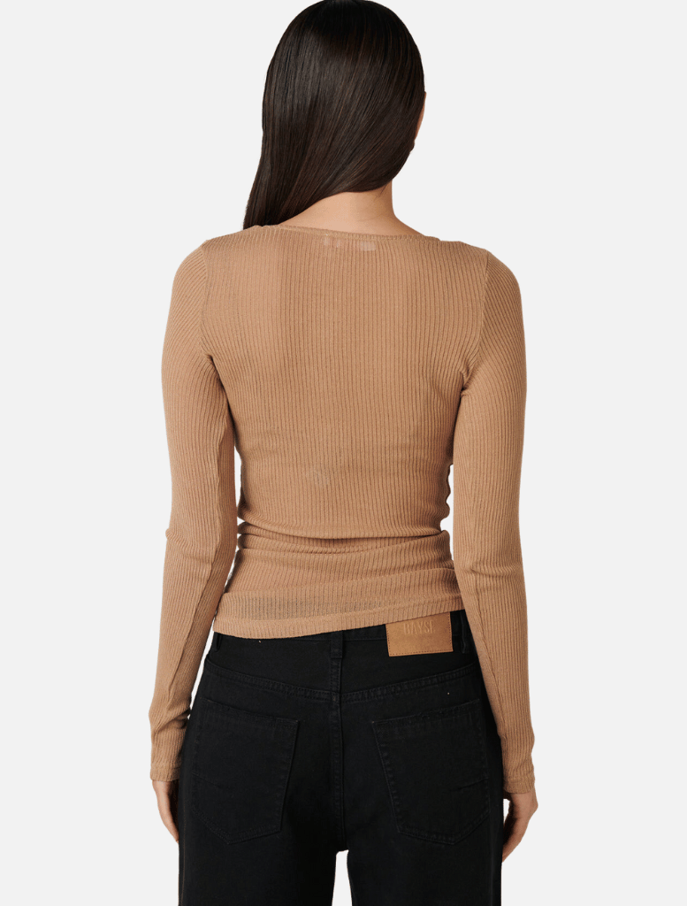 Clothing Xavier Button Top - Latte