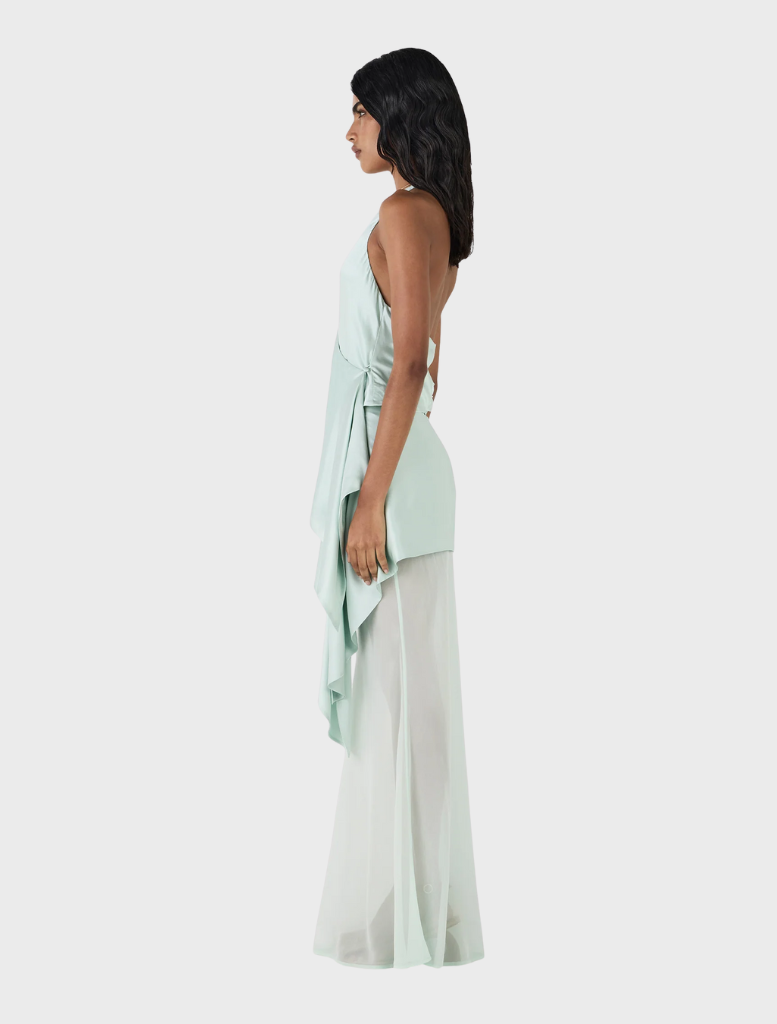 Stylish seafoam Aisling halter top, designed for comfort and elegance, perfect for both casual and formal events.