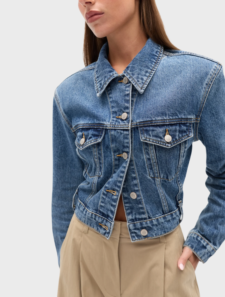 Winslow Denim Jacket in Ash Tide, designed with a light denim finish and traditional styling for a versatile look.