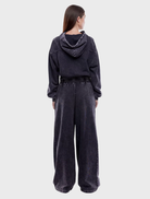 Asher Terry Pants in a washed charcoal color, offering a blend of comfort and contemporary style.