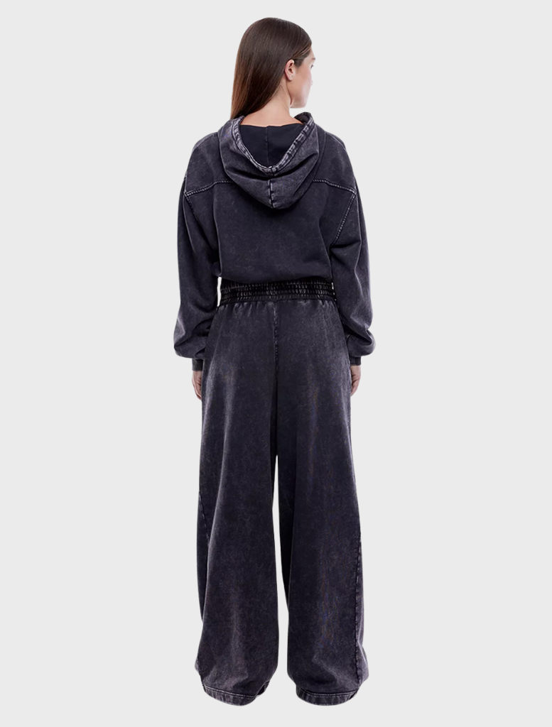 Asher Terry Pants in a washed charcoal color, offering a blend of comfort and contemporary style.