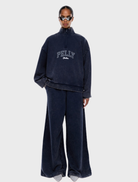 Asher Quarter Zip in Washed Ink, showcasing modern design and classic styling by Australian label ENA PELLY.