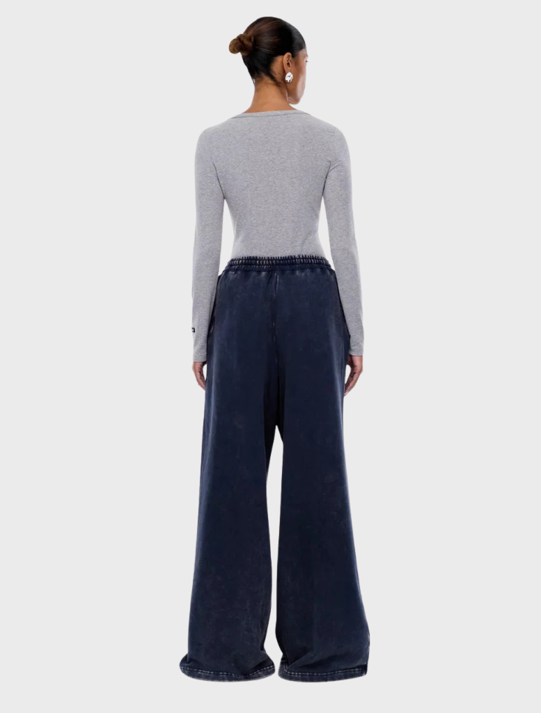 Washed ink Asher track pant, designed for a casual look with an elastic waistband and soft fabric for ease of movement.