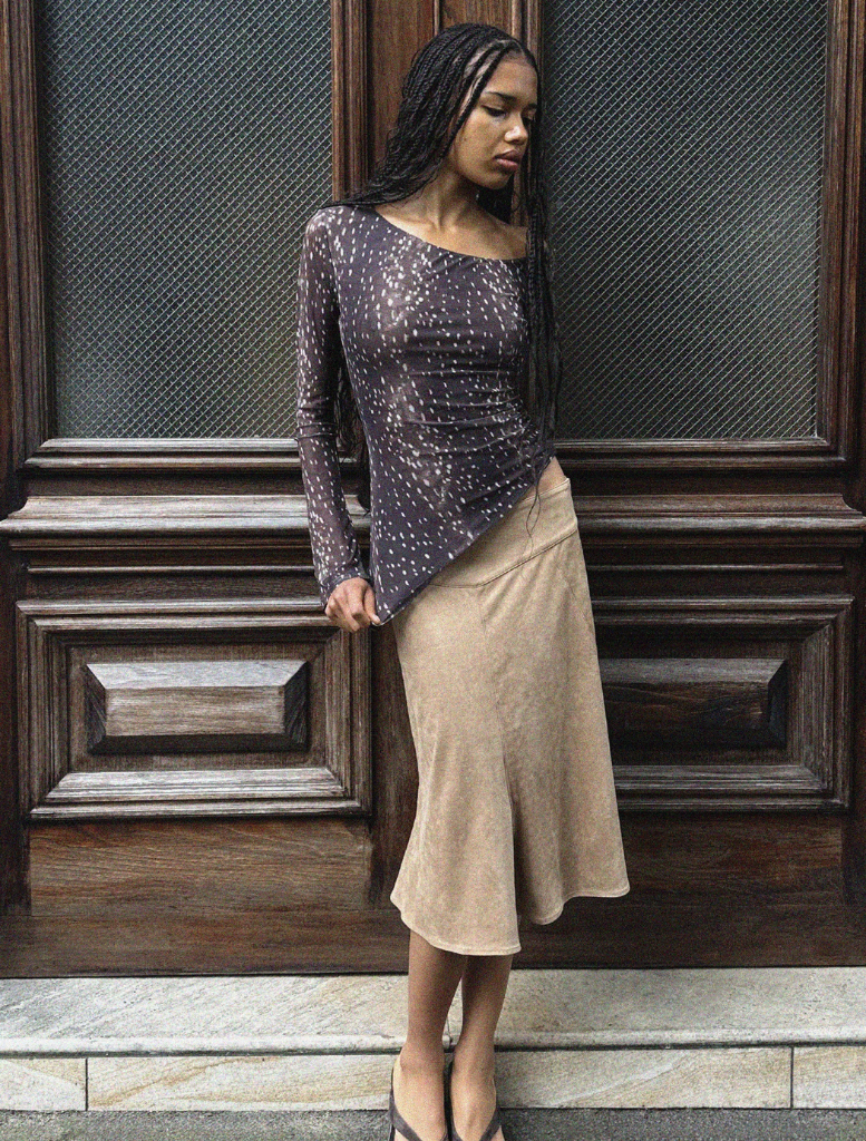 Paige long sleeve top with a whimsical Bambi design, ideal for adding a touch of fun to your wardrobe.