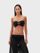 Elegant black Karima set consisting of a fitted top and coordinating pants, perfect for various occasions.