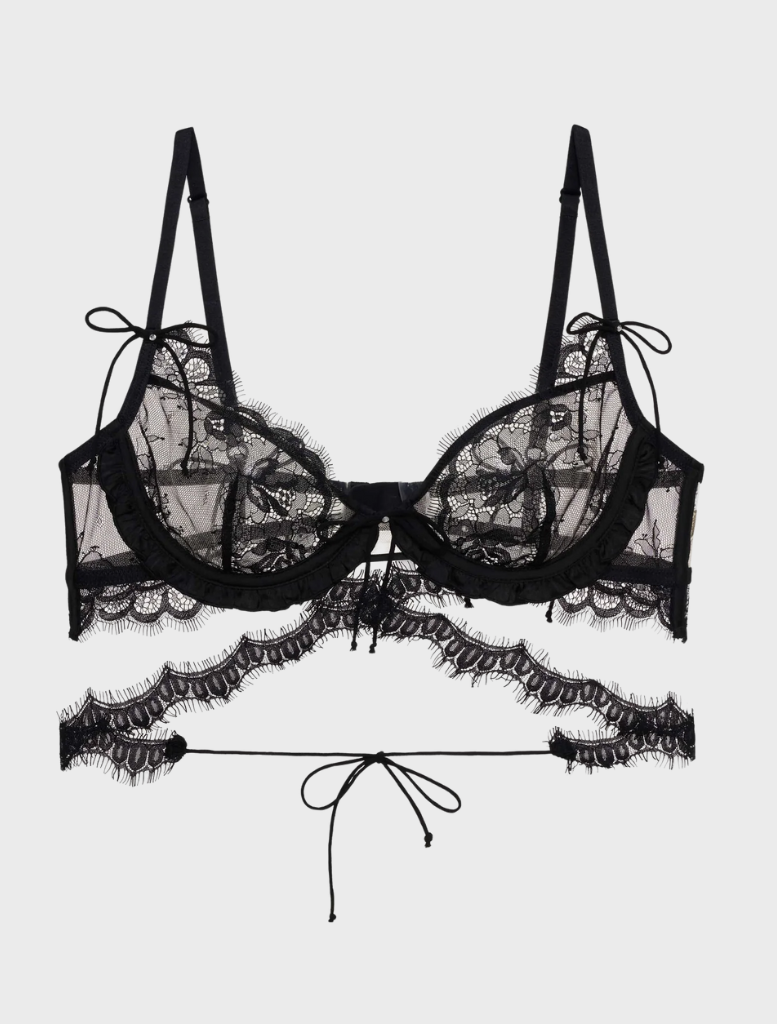 Black Sonja Underwire Bra offering a supportive fit with adjustable straps and a smooth, elegant design.