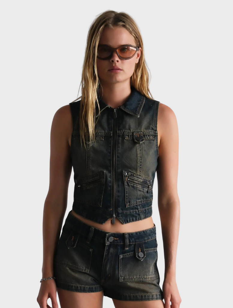 Colorful Kandi brat top featuring a playful design, perfect for vibrant summer outfits and festival wear.