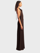 Stylish wide leg pant in Ristretto by Asher Button, offering a relaxed fit and chic look suitable for various outfits.
