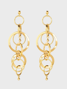 Elegant gold Carolina earrings featuring a delicate design, perfect for adding a touch of sophistication to any outfit.