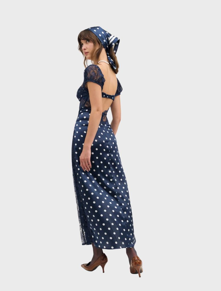Navy Casey Maxi Dress showcasing a stylish, long design suitable for various occasions, from casual to formal.