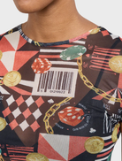 Mini Tee featuring a casino theme with playing cards and dice design, suitable for casual wear.

