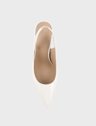 Chic white Celeste pump with a refined shape and pointed toe, suitable for both office and evening wear.