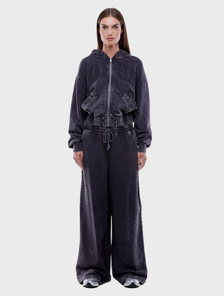 Washed charcoal Asher Terry Pants by Asher, combining comfort and style in a relaxed silhouette.