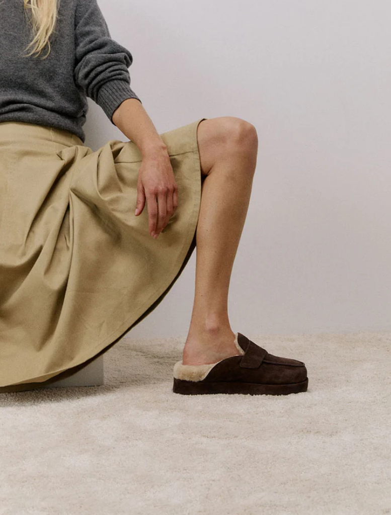 Burkley chocolate suede shearling boots designed for warmth and style, featuring a soft exterior and cozy lining.