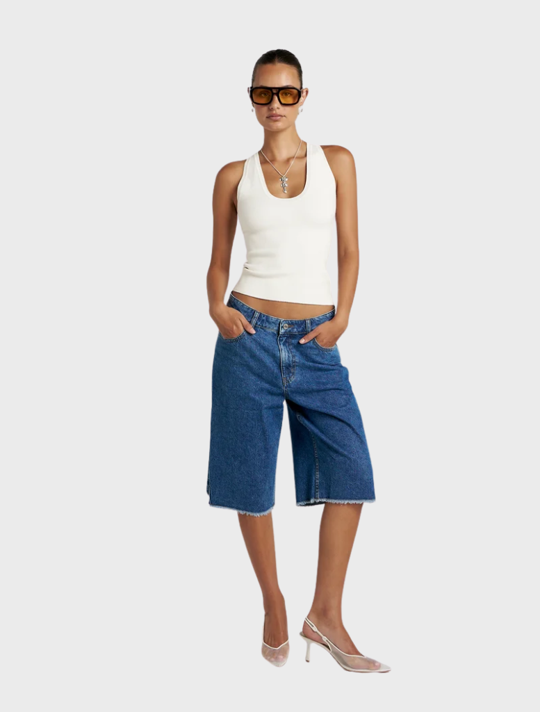 Copenhagen Short in Bleu, featuring a relaxed tailored silhouette for comfort and versatility, ideal for warm-weather occasions.