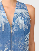 Blue and ivory Anneliese Denim Set, featuring a coordinated top and bottoms for a contemporary and stylish casual look.